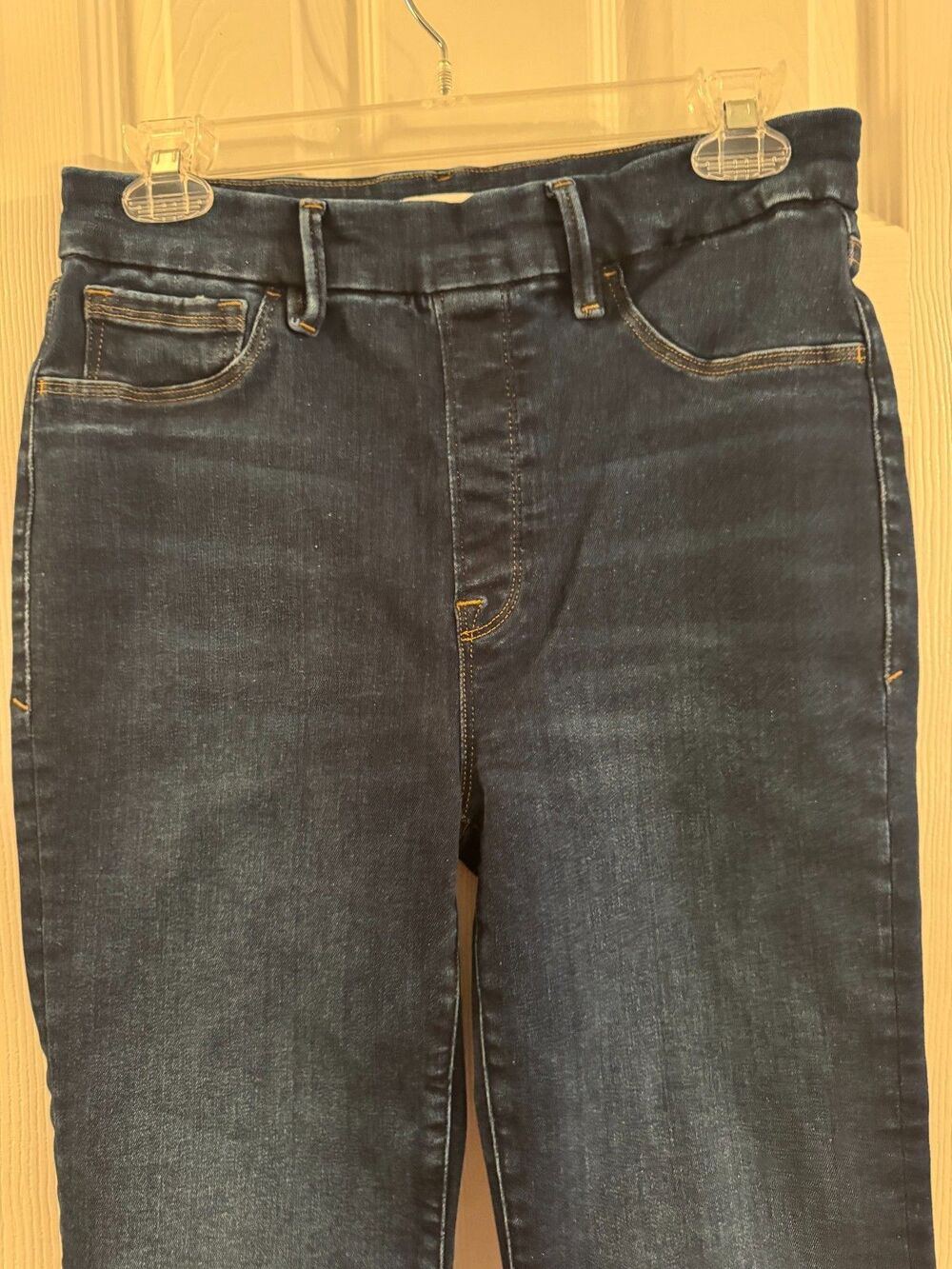 Good American Good Legs Straight High Rise Jeans Size 3 Dark Wash 27" Inseam - Picture 9 of 12